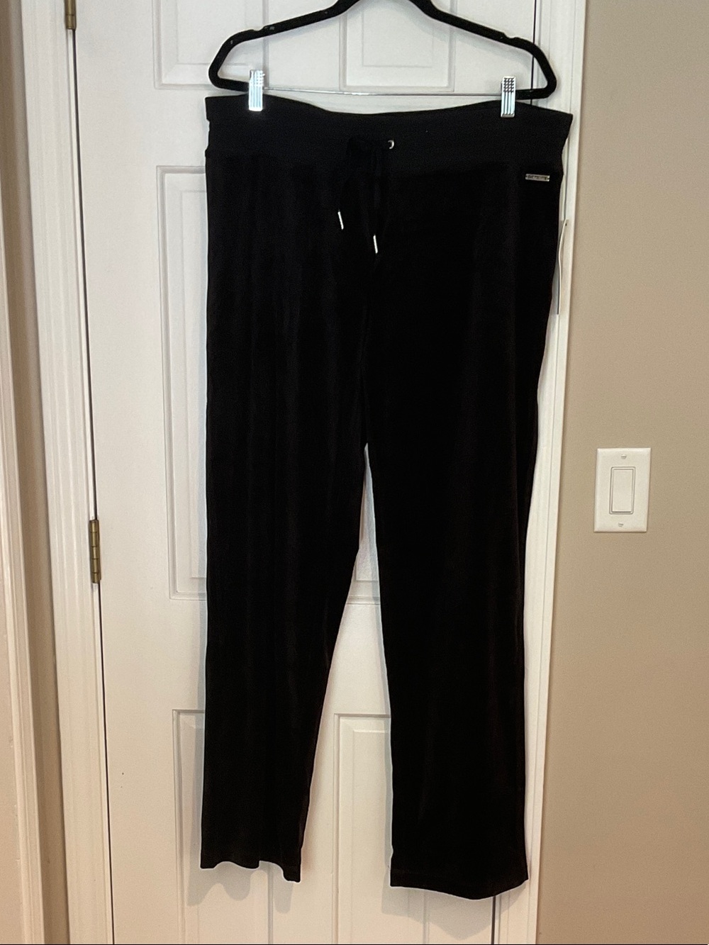 Calvin Klein Black Velour Jogger Pants